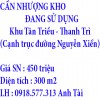 CẦN NHƯỢNG KHO ĐANG SỬ DỤNG tại khu Tân Triều, Thanh Trì, Hà Nội (cạnh trục đường Nguyễn Xiển)