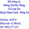 Đất trồng cây 6700 Xã Long Tân, Huyện Nhơn Trạch, Đồng Nai