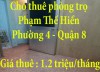 Cho thuê phòng trọ 865 Phạm Thế Hiển, Phường 4, Quận 8, TPHCM