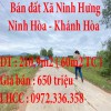 Bán đất 210,9m2 xã Ninh Hưng, Ninh Hòa, Khánh Hòa chỉ 650 triệu