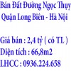 Bán Đất Ngõ 285/6 Đường Ngọc Thụy, Quận Long Biên , Hà Nội