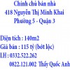 Chính chủ bán nhà tại số 418 Nguyễn Thị Minh Khai, P5, Trung tâm Q3, Tp HCM